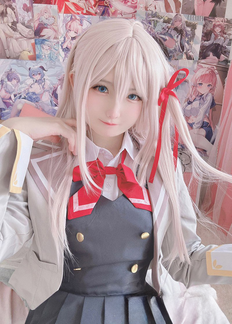 Cosplay福利姬习呆呆 最新cos艾莉亚福利 穿白丝秀稚嫩身材 肤白穴嫩顶级尤物 超诱人私拍流出 - 图片