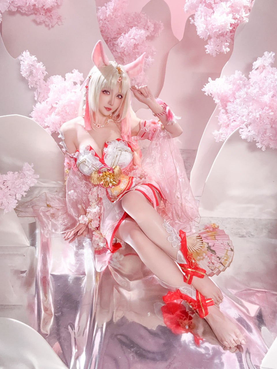 #星之迟迟  #cosplay  #白丝 永劫无间 胡桃樱云天女 - 图片