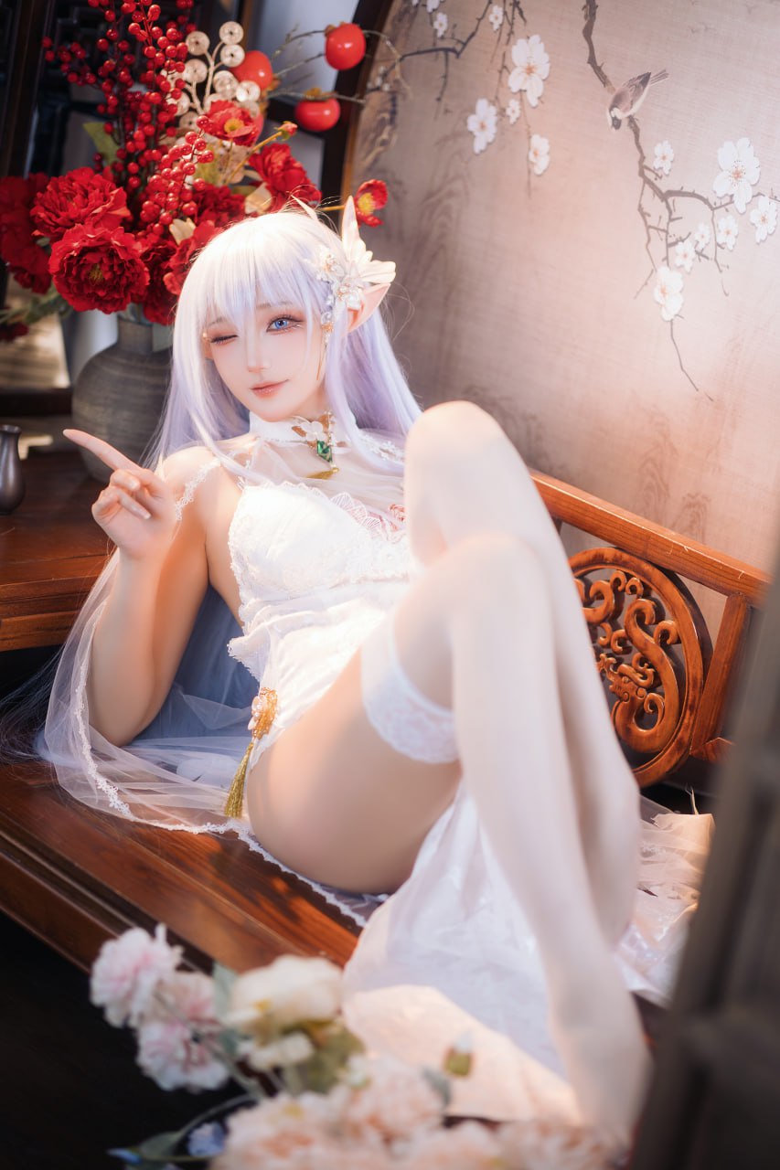 #瓜希酱 #白丝 #coser - 图片