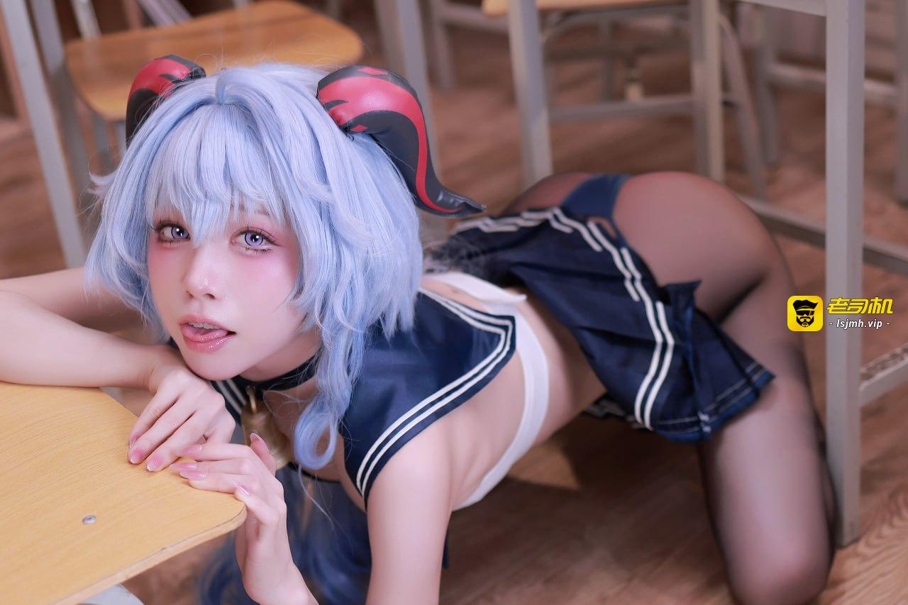 #水淼Aqua #白虎 #黑丝  甘雨同人 - 图片