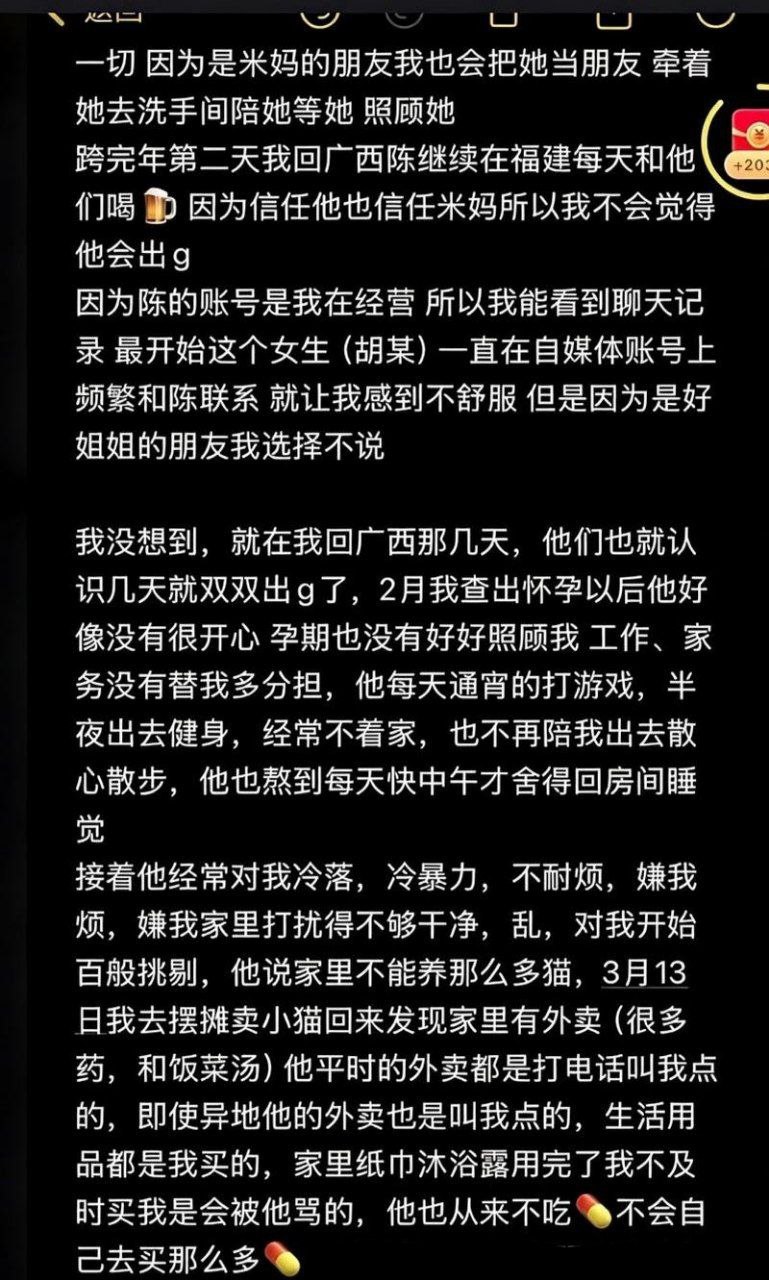 抖音百万粉网红 陈嘉惟 出轨正妻闺蜜 潼潼妹妹 原配曝光千字笔记出轨细节 - 图片
