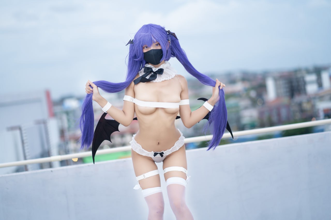 #职业奶妈三水子 #露出 #白丝 紫色双马尾魅魔 - 图片