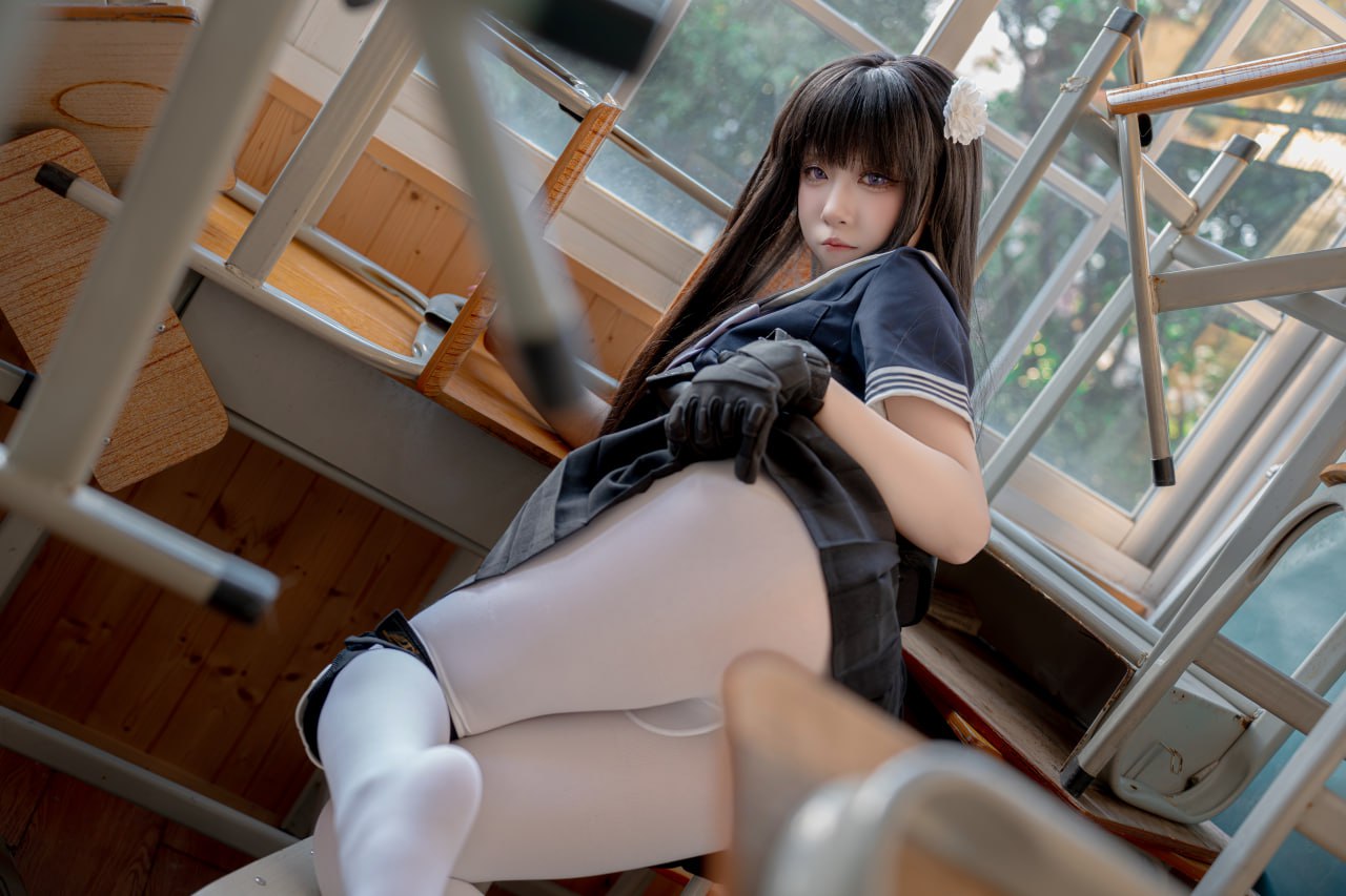 #纸悦Etsu_ko #白丝 #学生 #校服 Mizuno lili - 图片
