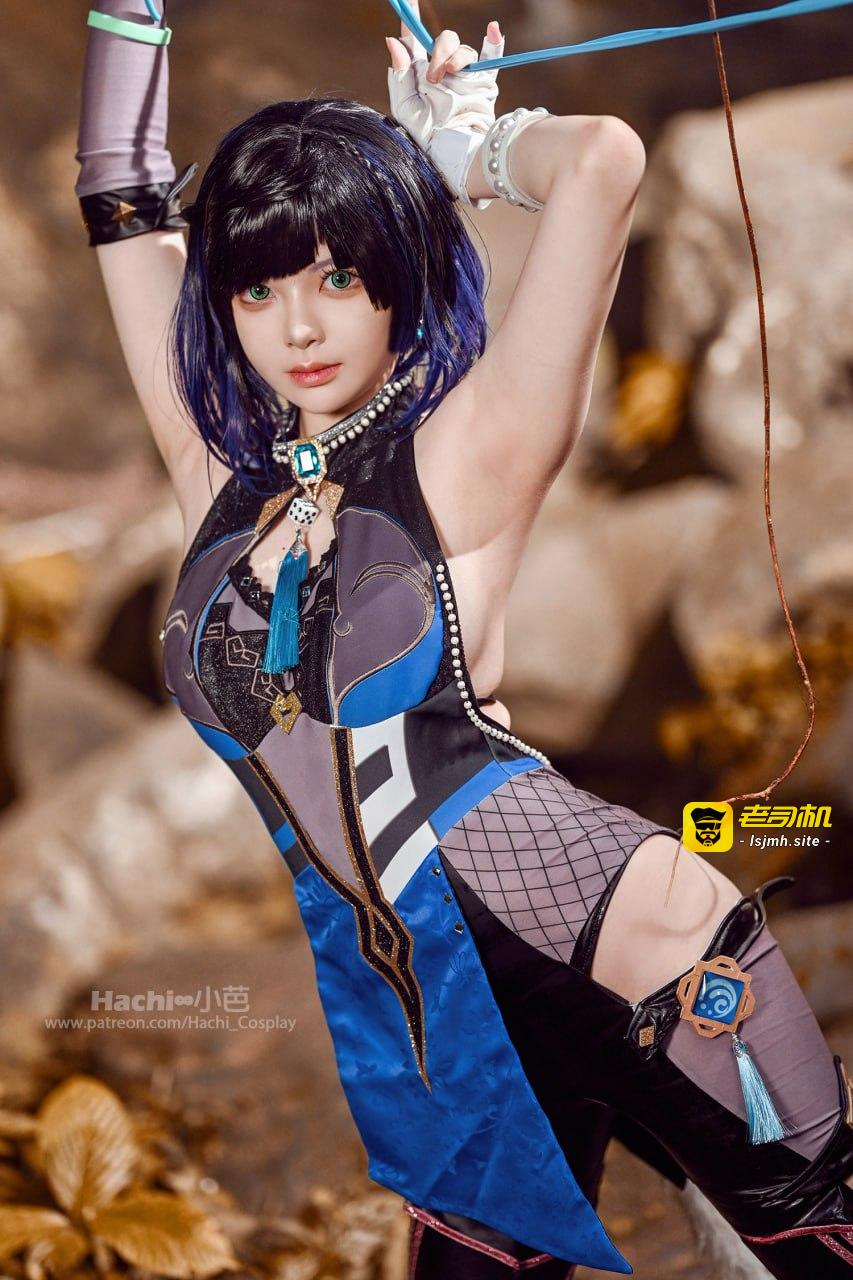 #Hachi_小芭  #coser #内衣 原神 夜兰 - 图片