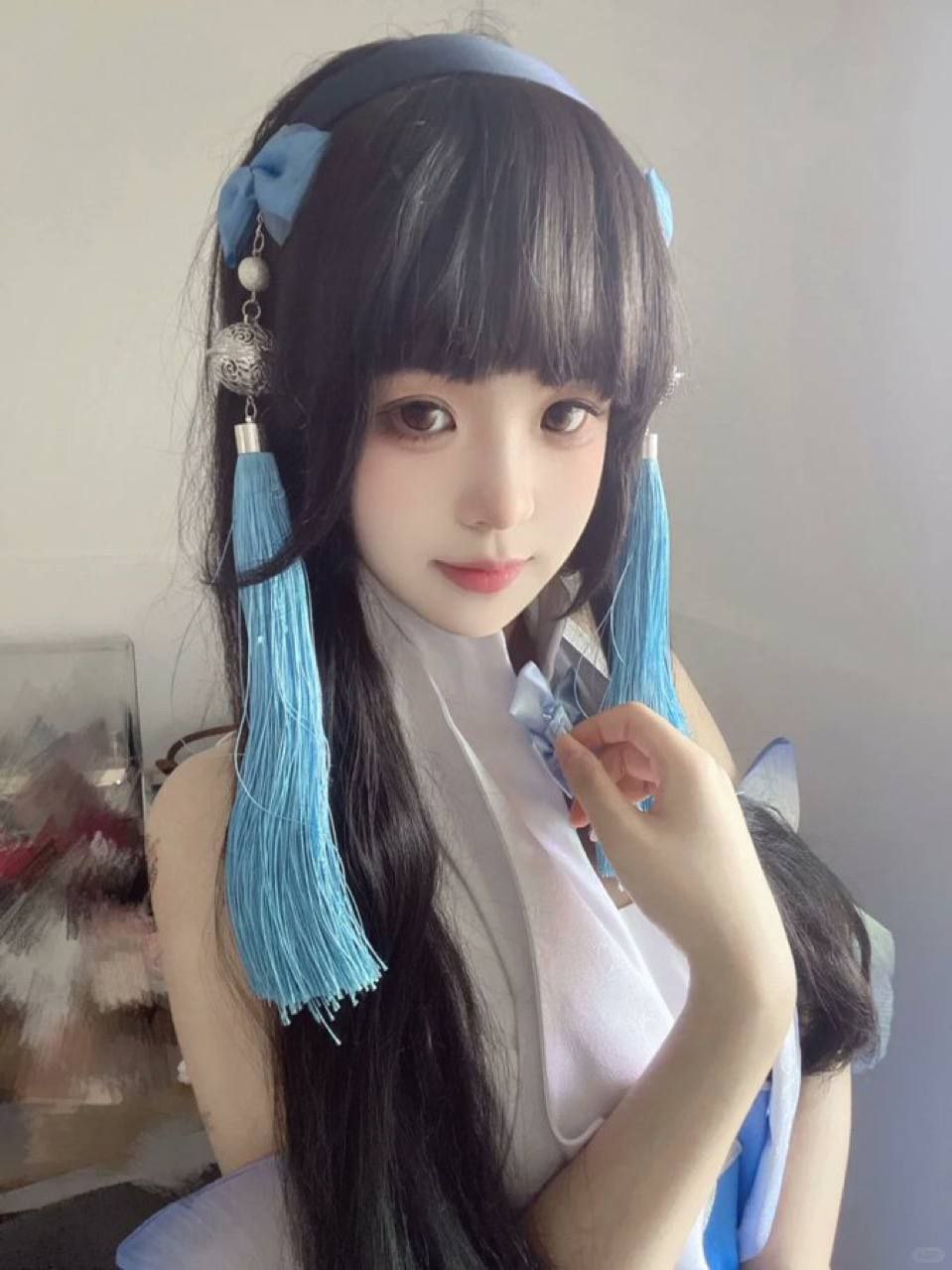 高颜反差萌妹 【uu子】cos自录美图 粉嫩白虎手扣自慰 做爱 - 图片