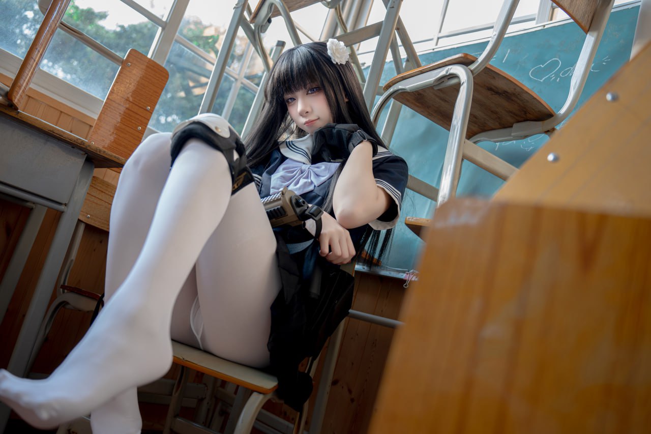 #纸悦Etsu_ko #白丝 #学生 #校服 Mizuno lili - 图片