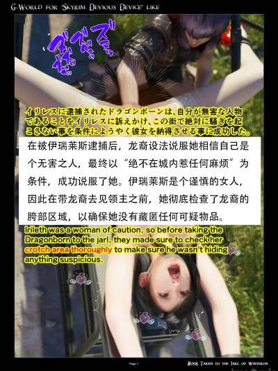 [无名群友机翻] [gachidom] G-World for 'Skyrim Devious Device' like #098 Take to the jarl of whiterun漫画封面