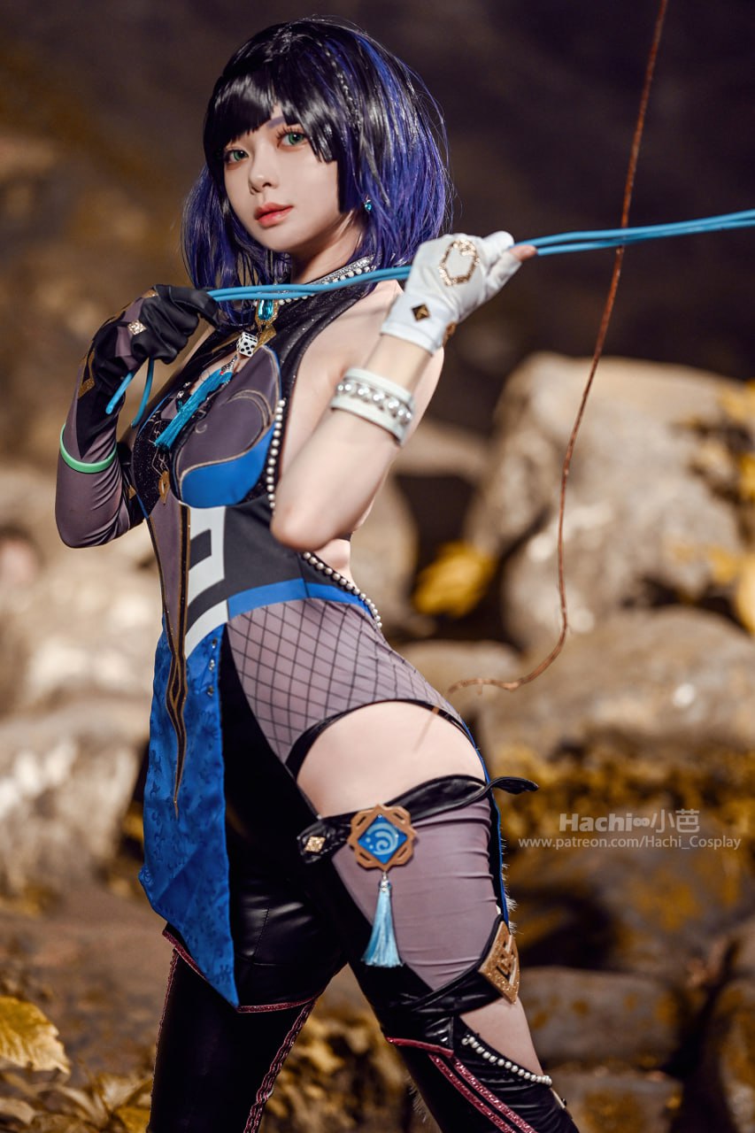 #Hachi_小芭  #coser #内衣 原神 夜兰 - 图片