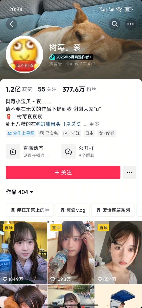 百万网红树莓纯爱人设翻车，疑似成年就跟男友同居？一条视频20万却不给狗看病弃养？