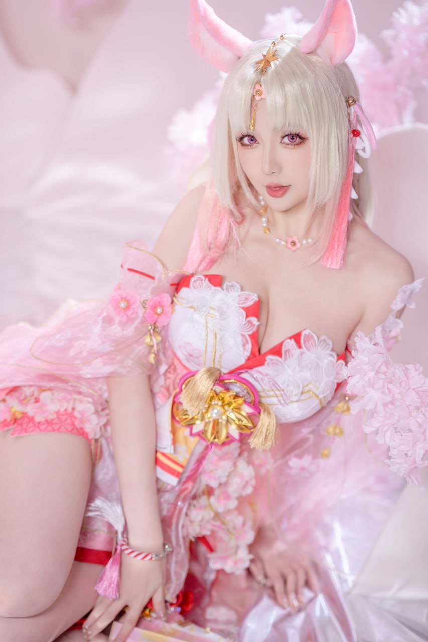 #星之迟迟  #cosplay  #白丝 永劫无间 胡桃樱云天女 - 图片