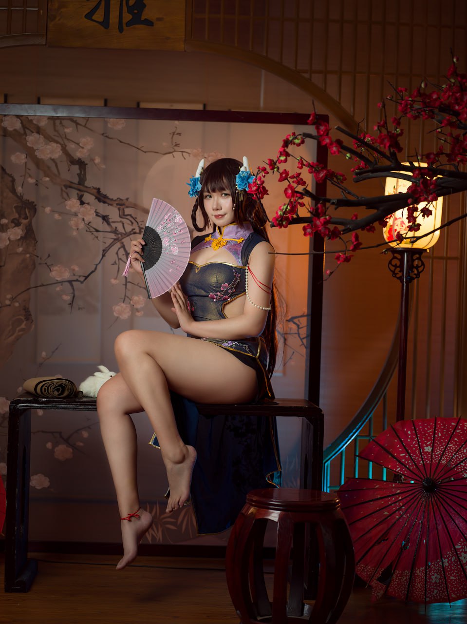 麻花酱 比睿旗袍+泳装