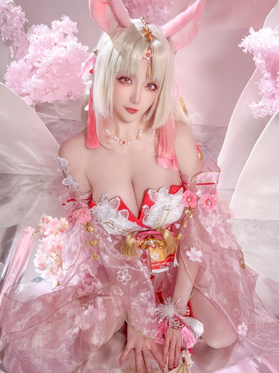 #星之迟迟  #cosplay  #白丝 永劫无间 胡桃樱云天女 - 图片